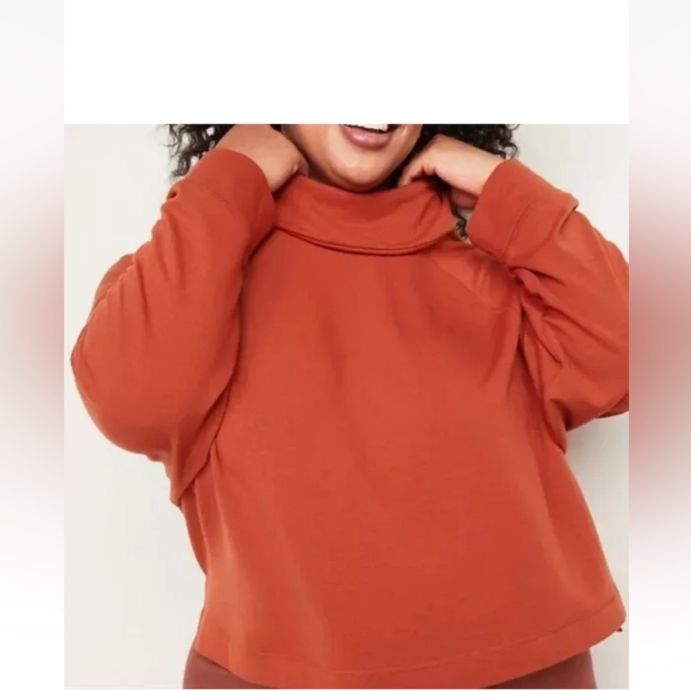 Old Navy 2pc set Cozy Knit Cowl sweatshirt + wide leg pants in Cider Sz Large - Picture 9 of 10